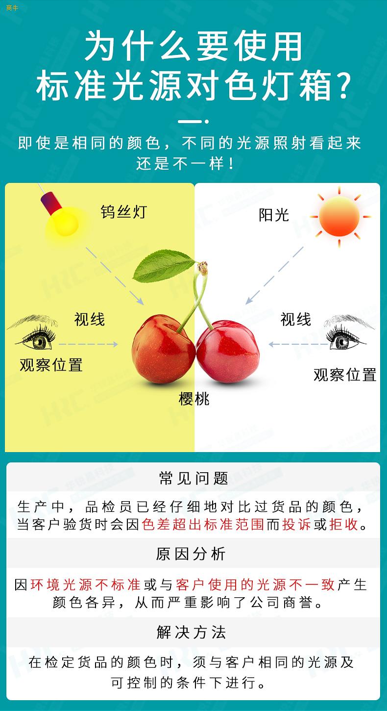 华锐昌HRC国际标准光源箱T604对色灯箱D65TL84FUV四光源