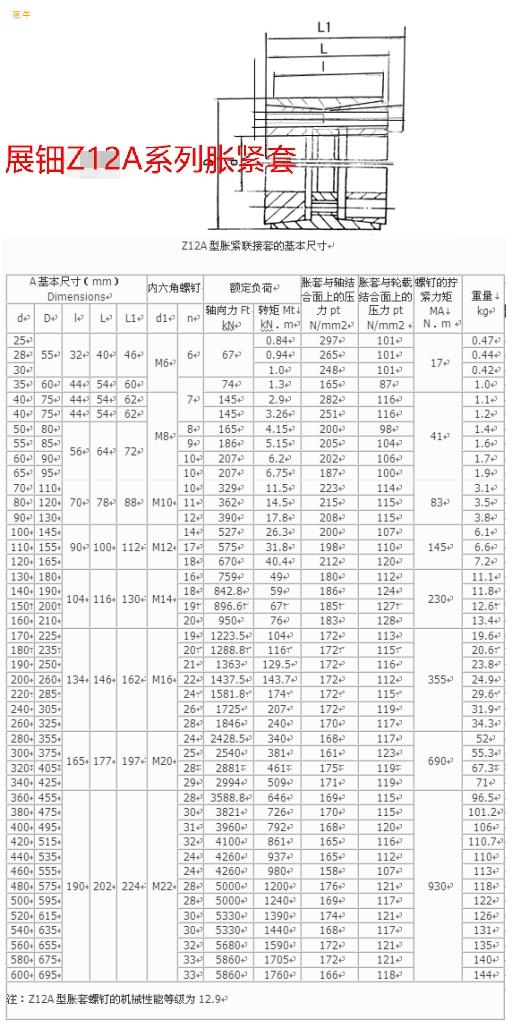 Z12型系列涨紧套锁紧套动力锁盘powerlock锁紧涨紧套