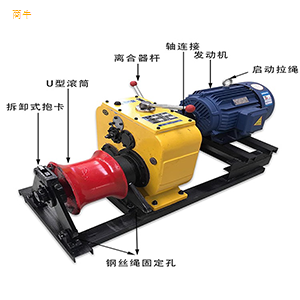 电线路施工机动绞磨5吨柴油绞磨机3T机动绞磨汽油绞磨机厂家供应