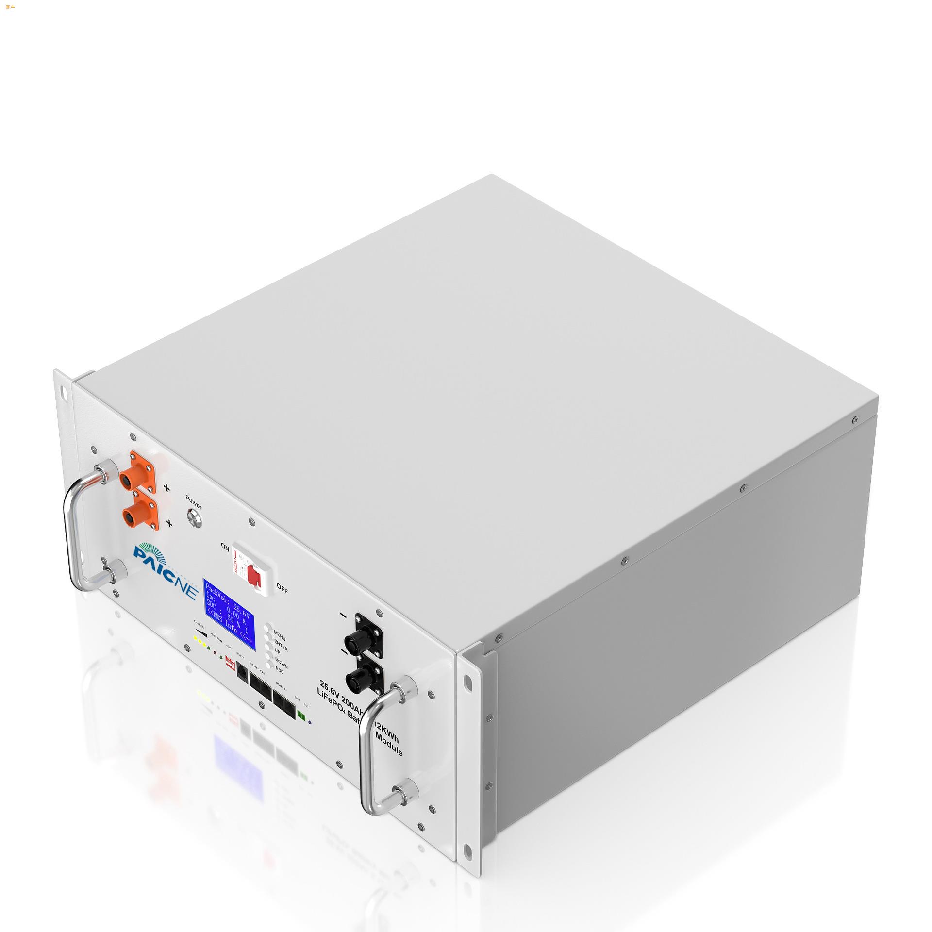 25.6V100AH机柜式磷酸铁锂电池组BMS智能保护系统家用储能锂电池