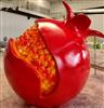 网红玻璃钢超大石榴雕塑红色喷漆水果摆件